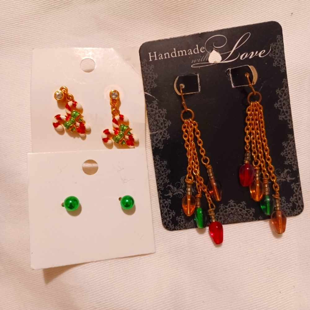 3 Sets of Christmas Earrings